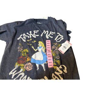 Disney Alice In Wonderland "Take Me To Wonderland" Graphic Tee S Black
